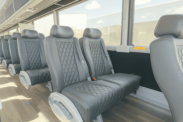 interior of Charter Bus Rental Wilmington charter bus